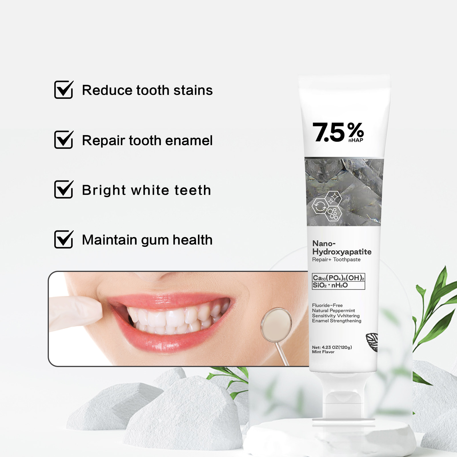 Nano Hydroxyapatite Toothpaste - Teeth Whitening Treatment 评论和价格