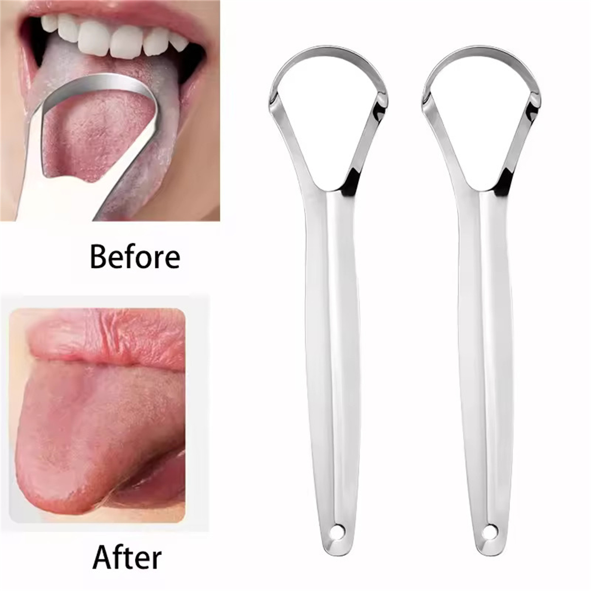 1/2/3Pcs Stainless Steel Tongu - Tongue Scraper Metal 评论和价格